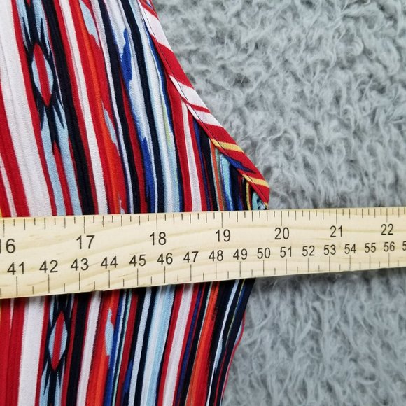 Melissa Paige Shirt Womens Large Multicolor Sleeveless Crinkle Flare Tank Top - Picture 8 of 11